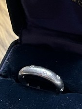 TIFFANY & CO. - PLATINUM "ETOILE" DIAMOND (TDW .24Ct) BAND RING / Approx SZ J