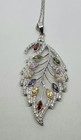 NOVICA Multi-Gemstone (925 Sterling Silver) Leaf Pendant Necklace — photo 3