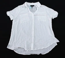 Fortune + Ivy  Women's V-Neck Candace Two Pocket Blouse AR8 Off-White Medium 