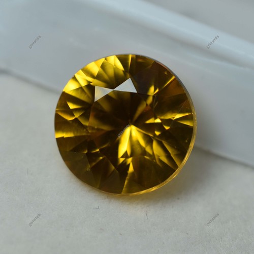CERTIFIED 9.56 Ct Yellow Natural Ceylon Sapphire Round Cut Loose Gemstone - Picture 4 of 6
