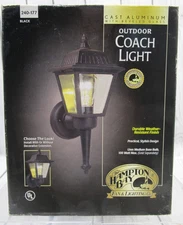 Outdoor Coach Light - Solid Aluminum Black w/Beveled Glass - Hampton Bay 240-177