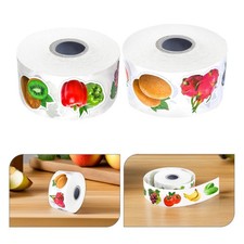 6 Rolls Kitchen Wall Fruit Decor Cartoon Stickers Computer Labels Cute Food