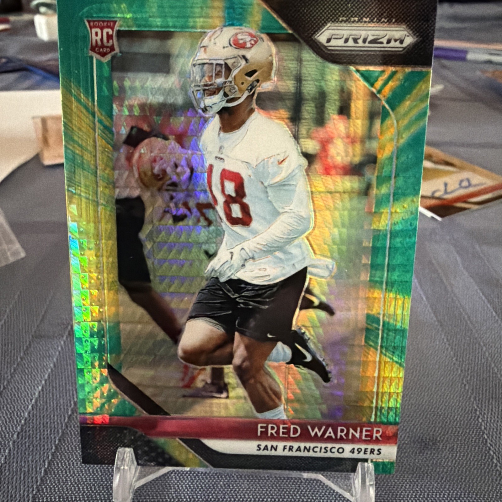 Fred Warner 2018 Prizm Hyper Rookie 114/275 #257 San Francisco 49ers