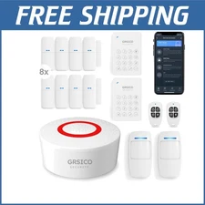 Smart Wireless Alarm System - 15-Piece Residential Security Kit with 120dB Siren