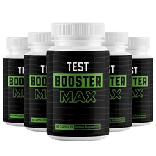 (5 Pack) Test Booster Max Pills for Men,Advanced Male Enhancement Health Support