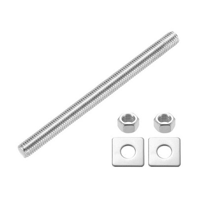 Fully Threaded Rod, M12 x 150mm 304 Stainless Steel with Nuts Washers
