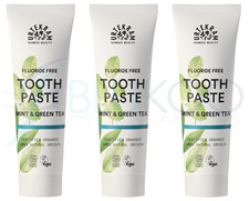 Dentifrice bio Urtekram menthe et thé vert - 75 ml (paquet de 3)