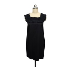 Madewell Black Crochet Trim Square Neck Sleeveless Dress Size 2