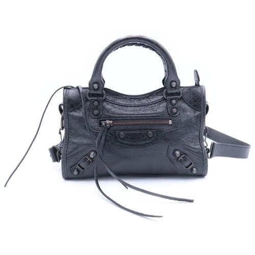 BALENCIAGA Le City Mini Leather 2 Way Hand Shoulder Bag Black 806395 Used 0d5fbc