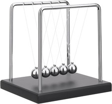 5 Large Beads Newton'S Cradle Balance Balls Desk Toys Office Decorations with Bl