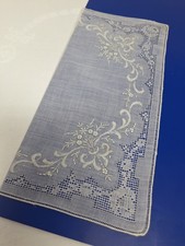 Vtg Gorgeous Detailed Drawnthread Floral Corners Wedding Hankie FREE SHIP NOS