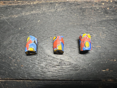 3 Pics Rare Venetian Millefiori Beads | African Trade Beads | Vintage Cylinder