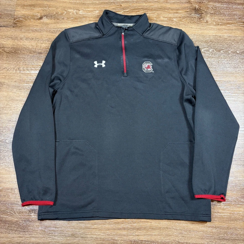 Under Armour Pullover Men's L South Carolina Gamecocks Loose Fit Black Red - Image 2 of 4