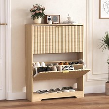 Entrance, Wooden Hidden Shoe Rack Freestanding Narrow Slim Shoe Organizer f