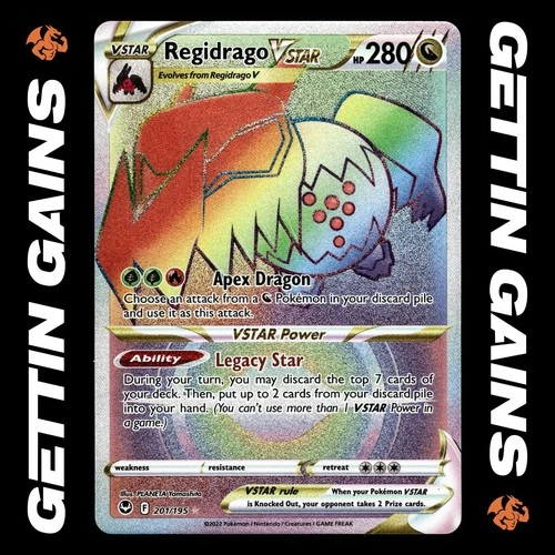 Regidrago VSTAR - 201/195 - Secret Rare - Silver Tempest - Pokemon Card - NM/M