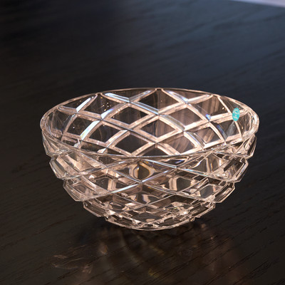 Tiffany & Co. Joseph Riedel Crystal Bowl Diamond Glass Cut Pattern 8-inch