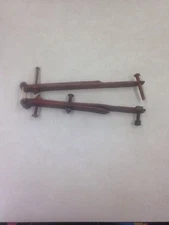 Pair Of Primative Handforged Iron Barn Door Hinges 12" Long Each