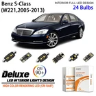 24 Bulbs LED Interior Light Kit for Benz S Class W221 White LED Light Bulbs