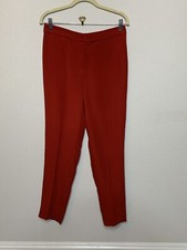 Ralph Lauren Black Label Womens Pants Trousers Tapered Leg Silk Blend Red Sz 6