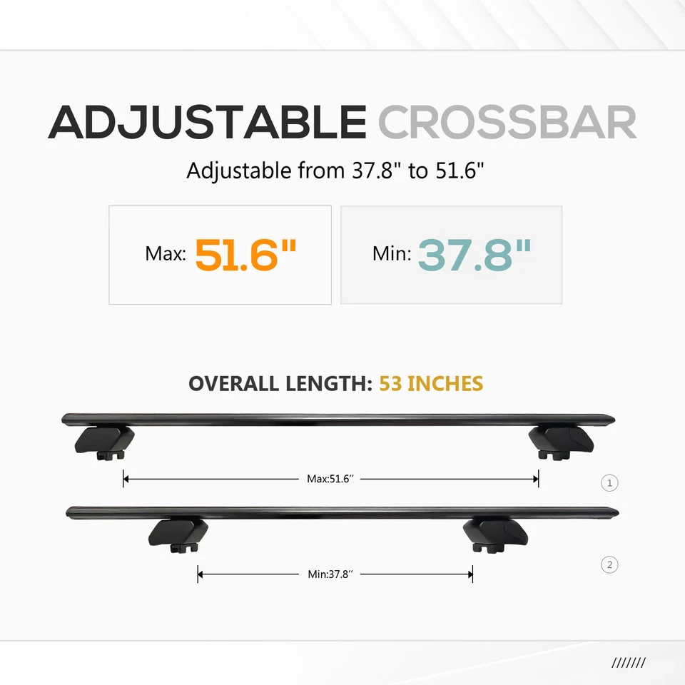 300lbs Lockable &Adjustable Rack Roof Rack Cross Bars For Toyota RAV4 2013-2018 - Image 2 of 4