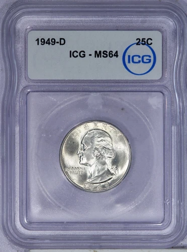 1949-D Washington Quarter 25C ICG MS64