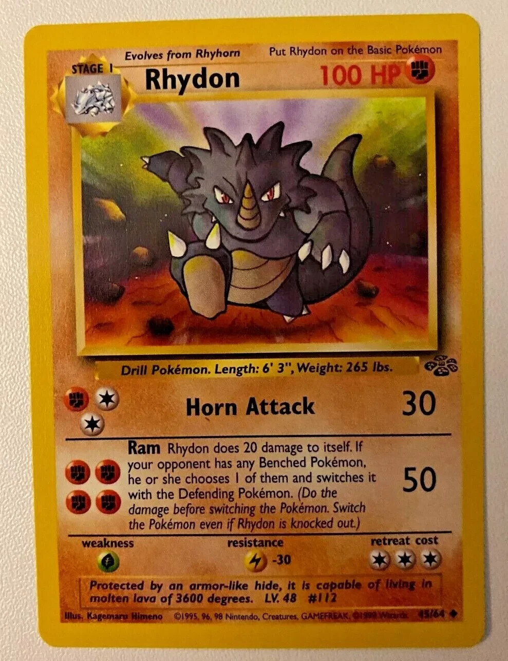 Rhydon 45/64 - 1999 Pokemon Jungle Set Unlimited Common