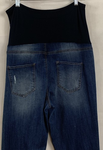 Time & Tru Größe L 12/14 Prefaded Distressed Umstandsjeans Skinny 5 Pkt Stretch - Bild 8 von 12