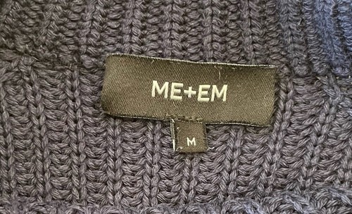 Maglione weekend ME+EM in cotone a costine soft-touch blu navy taglia media - Foto 3 di 7