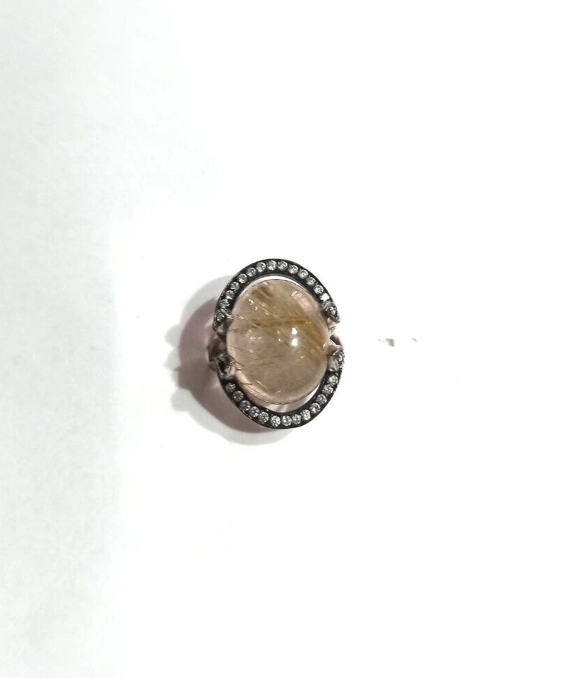 Anello in argento 925 e quarzo rutilato - Immagine 2 di 4