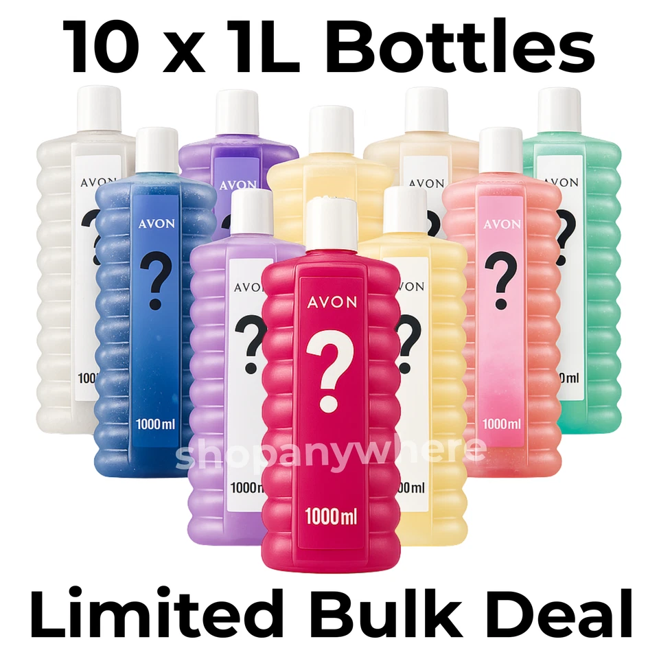 Avon Bubble Bath 1L x10 Mixed Fragrances – Bulk Wholesale Bundle Deal