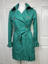 Green With Envy Green Trench Coat With Belt Small
