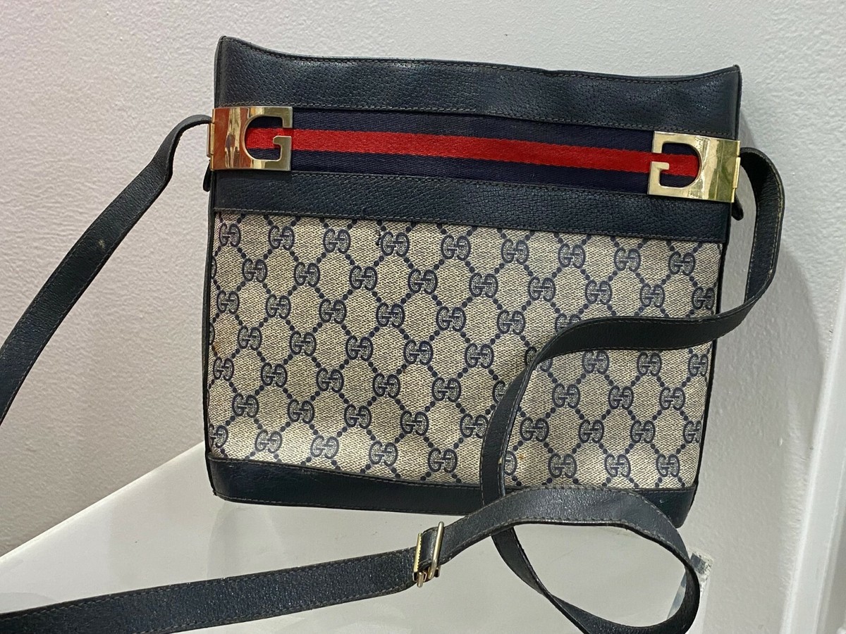 GUCCI OPHIDIA SUPREME VTG BLUE GG CROSSBODY SHOULDER BAG W