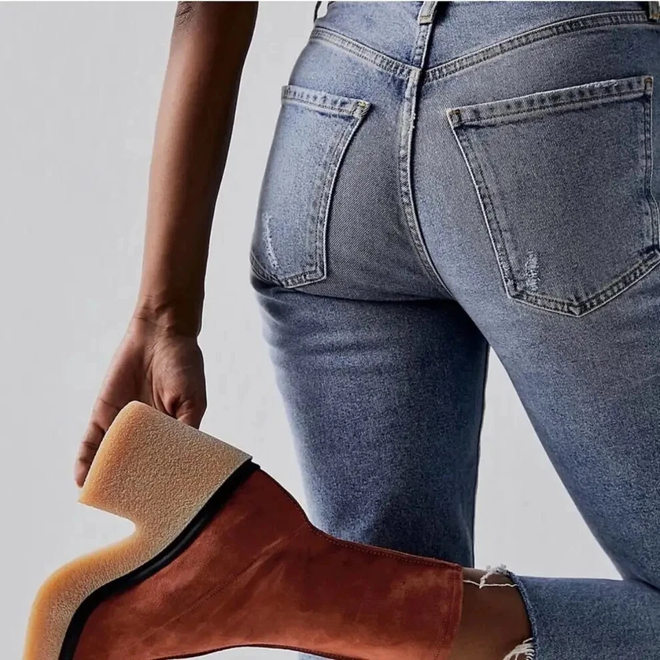 Nuevo botín Free People Gigi talla 7,5 precio de venta sugerido por el fabricante: $228 gamuza naranja Foto 3 de 3