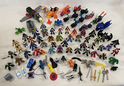 Imaginext Hasbro DC Super Friends Batman 90 Pc Lot Figures Accessories Vehicles