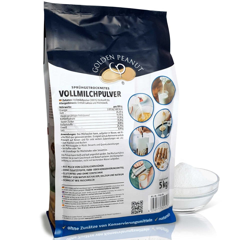 Vollmilchpulver sprühgetrocknet 5 kg Pulver Milch Backen Eiscreme Krisenvorrat - Bild 2 von 4