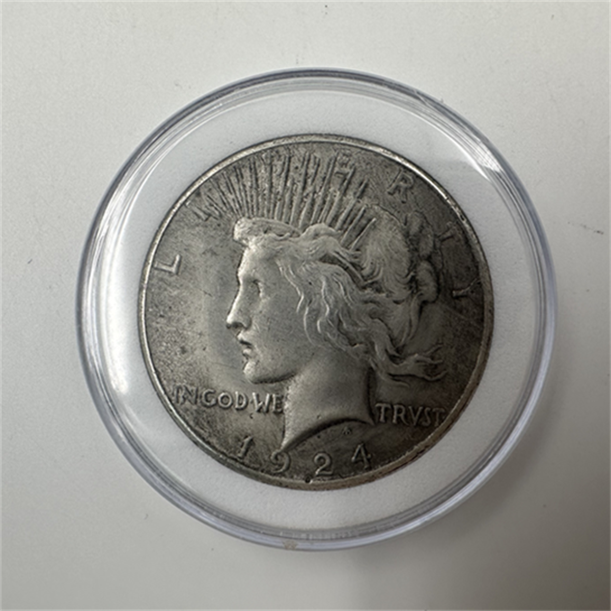 1924 Peace Silver Dollar Coin Minted In Philadelphia