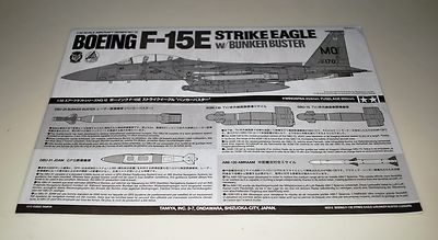 TAMIYA F-15E BUNKER BUSTER 60312  PARTS  INSTRUCTION BOOKLET 1/32