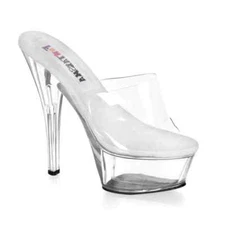 Women s Funtasma Sexy Clear Stilettos Platform Costume High Heel Shoes Size 8