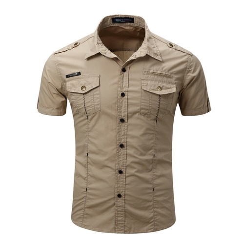 Military Men Shirt Short Sleeve Army 