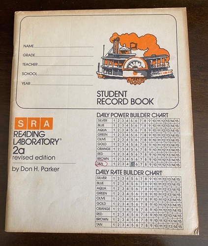 Vintage 1969 SRA Reading Laboratory 2a revised edition Student Record Book