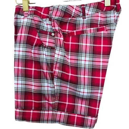 Nike Golf Shorts Girls XL Pink White Plaid DriFit Adjustable Waist Athleisure - Picture 11 of 17