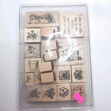 Stampin Up "Little by Little" Stamps Set of 14 Garden Flowers Spring extras