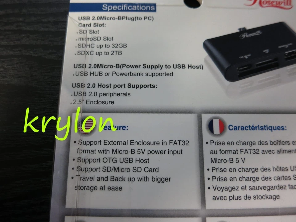 Rosewill Mobile OTG SD Micro USB 2.0 SD Card Reader Retail Kit Droid TG Hub SDHC - Image 3 of 3