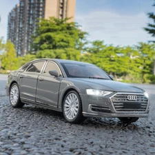 1:24 Diecast Vehicle for Audi A8 Model Car Collectible Toy Sound Light Toy Gifts