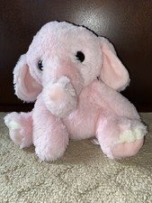 Aurora Pink Elephant Plush Stuffed Animal EUC Adorable
