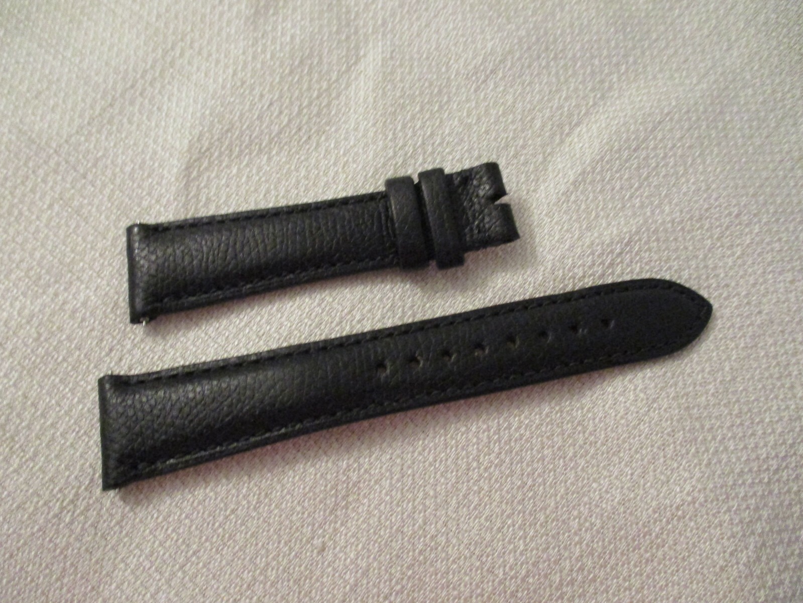 GENUINE black leather  made usa watch band strap  20 MM