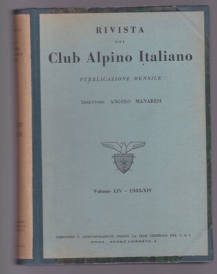 Zeitschrift CAI CLUB ALPINO ITALIANO Jahrgang 1935 Bergtouren Foto