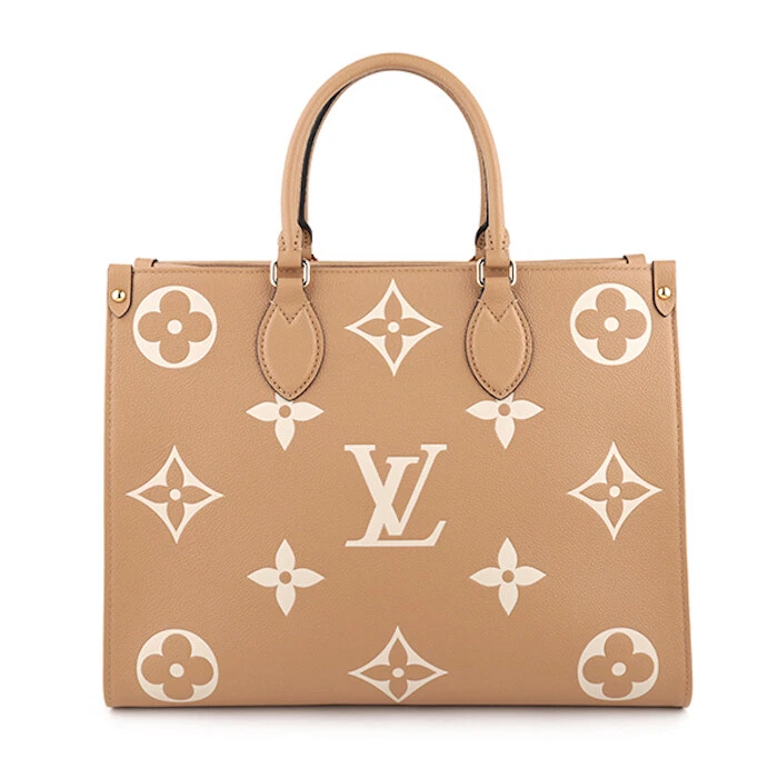 Louis Vuitton Onthego MM Tote Bag M45982 Arizona Beige Hand Shoulder Auth  LV New