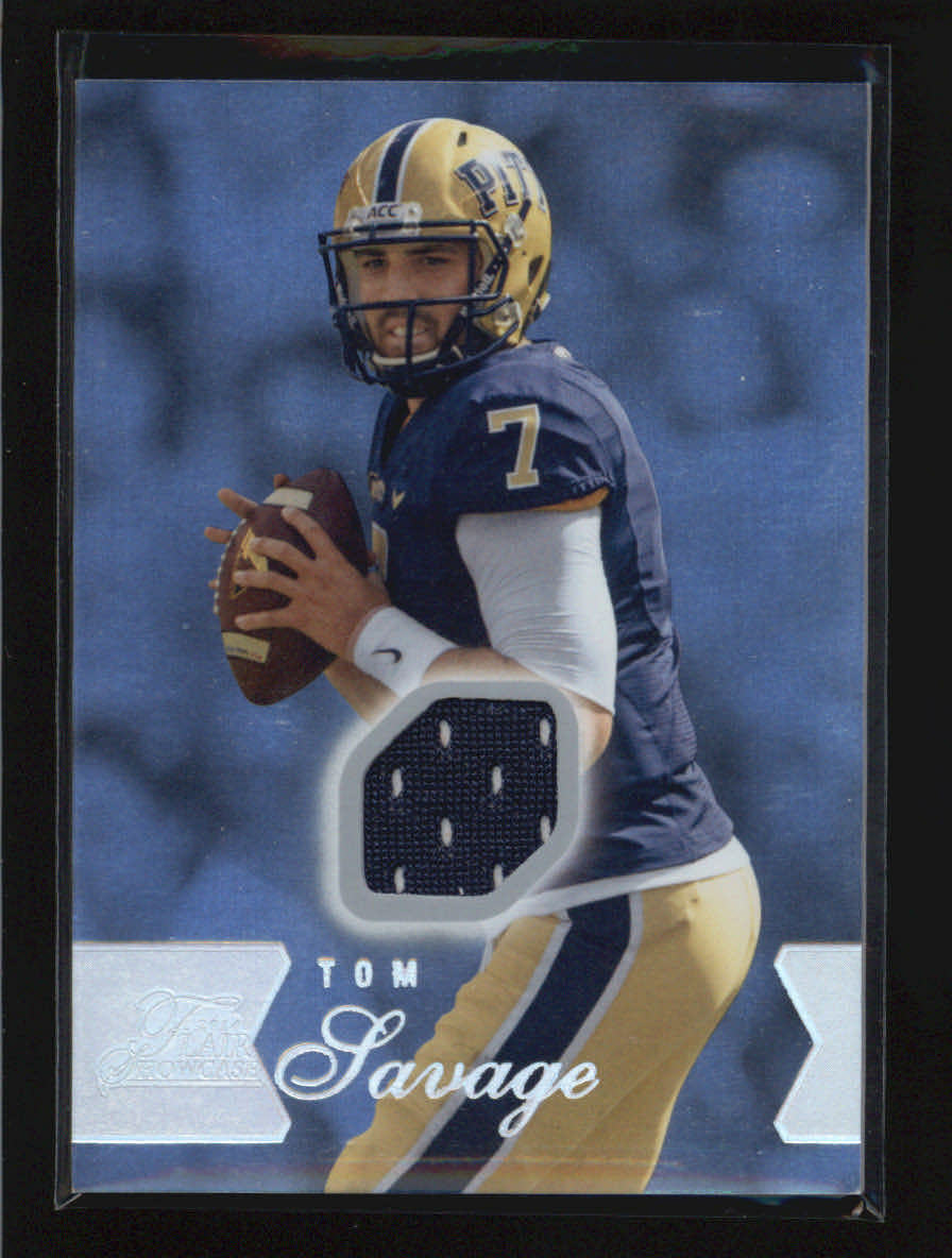 FILA TOM SAVAGE 2014 FLAIR SHOWCASE ROOKIE U WORN JERSEY RC ROW 1 #111 AD8085