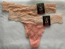 Maidenform Lace Pink Thong Size 7 / Large Lot Of 2